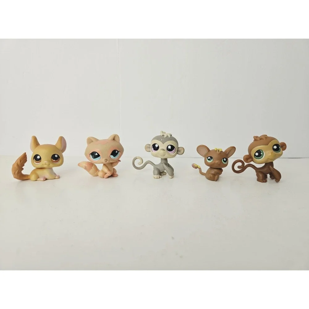 Littlest Pet Shop figure lot monkey 373 1029 669 raccoon 340 989 mouse
